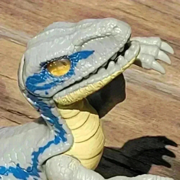 JURASSIC WORLD MATTEL 2018 PTERODACTYL / VELOCIRAPTOR FISHER BLUE/GREEN - Picture 2 of 14